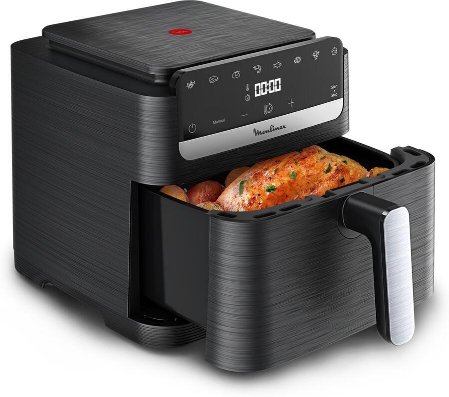 Moulinex Easy Fry Mega Compact EZ8618F0 – Airfryer 7 5L XL – Compact formaat – 8 automatische programma s – Touchscreen – Heteluchtfriteuse zonder olie