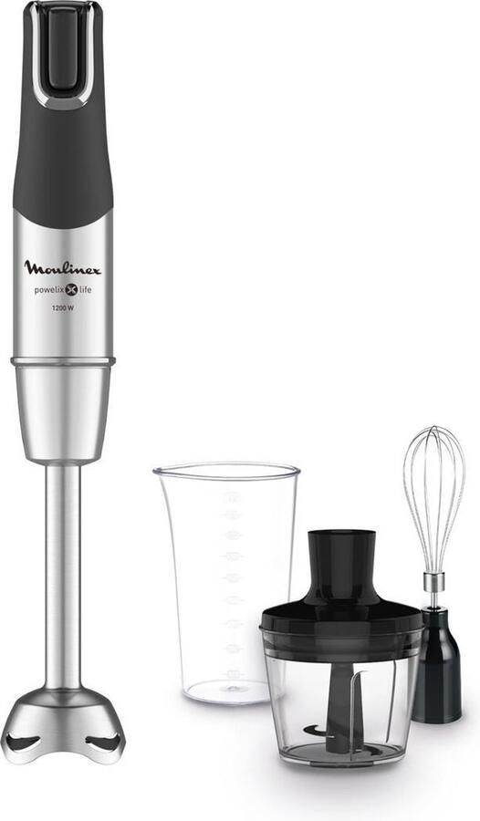 Moulinex InfinyForce Pro Staafmixer 0 8L 1200W Zwart Titanium Met Antispatvoet
