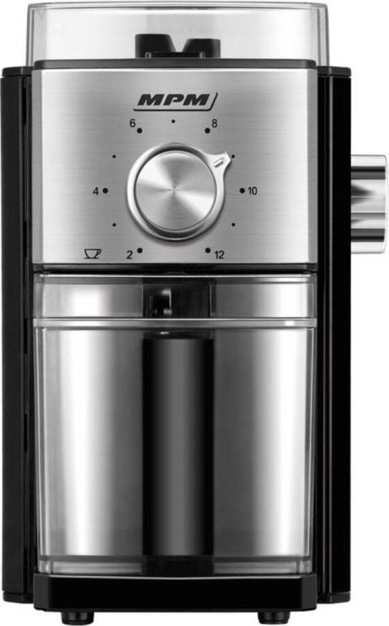 MPM Elektrische Koffiemolen Koffiebonen Molen met Instelbare Maalgraad RVS Koffiemolen 80 g min