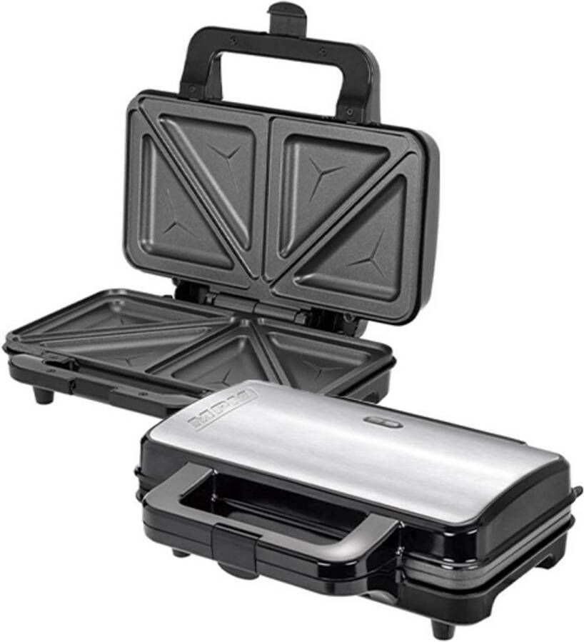 MPM Elektrische Sandwichmaker Tosti-ijzer Hoog Vermogen (900W) inclusief Behuizing van RVS en Thermostaat - Foto 2