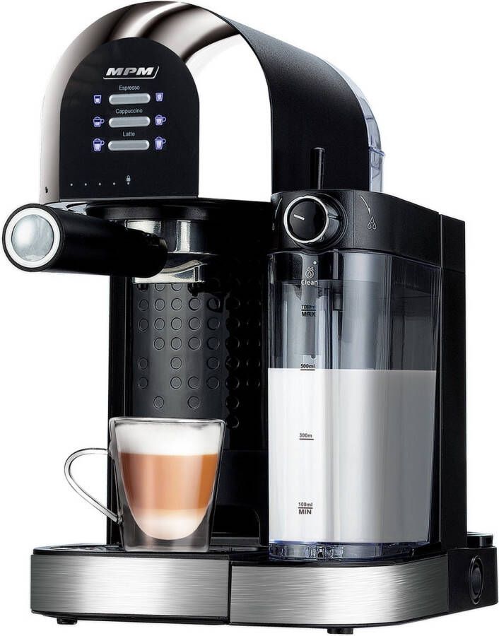 MPM Espressomachine Koffiemachine met Ingebouwde Melkopschuimer 6 soorten Koffie Pistonmachine Koffiemachine 15 Bar 1470W