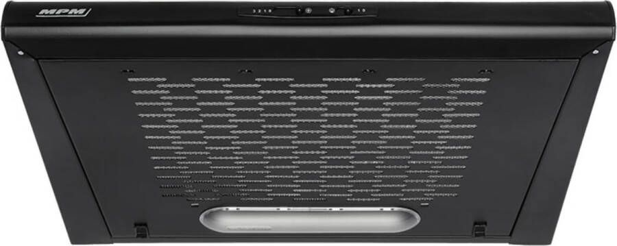 MPM Inbouwafzuigkap – 50 cm – Onderbouw – 3 standen – 175 m³ u – LED-verlichting – Aluminium vetfilter – 53 dB – Zwart