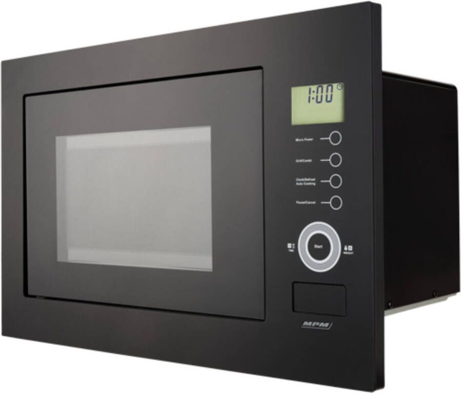 MPM Inbouw Combi Magnetron met Stoomreiniging 11 programma's 25 liter Max. 1100W LCD scherm met Touchscreen Zwart