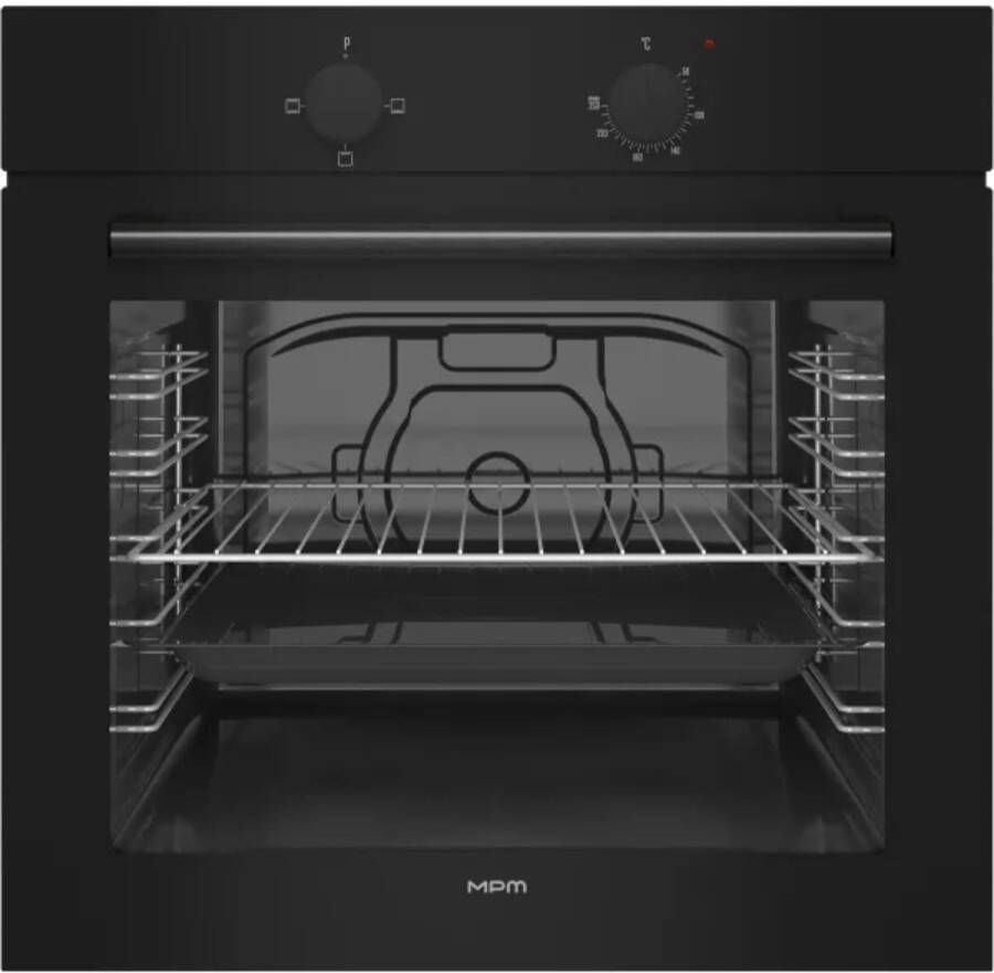 MPM -63-BO-28 Inbouw Oven – 76 L – Touch Timer & Inschuifbare Knoppen – SteamClean – EasyExtract – Eenvoudig te Reinigen – Energieklasse A+ – Zwart Glas