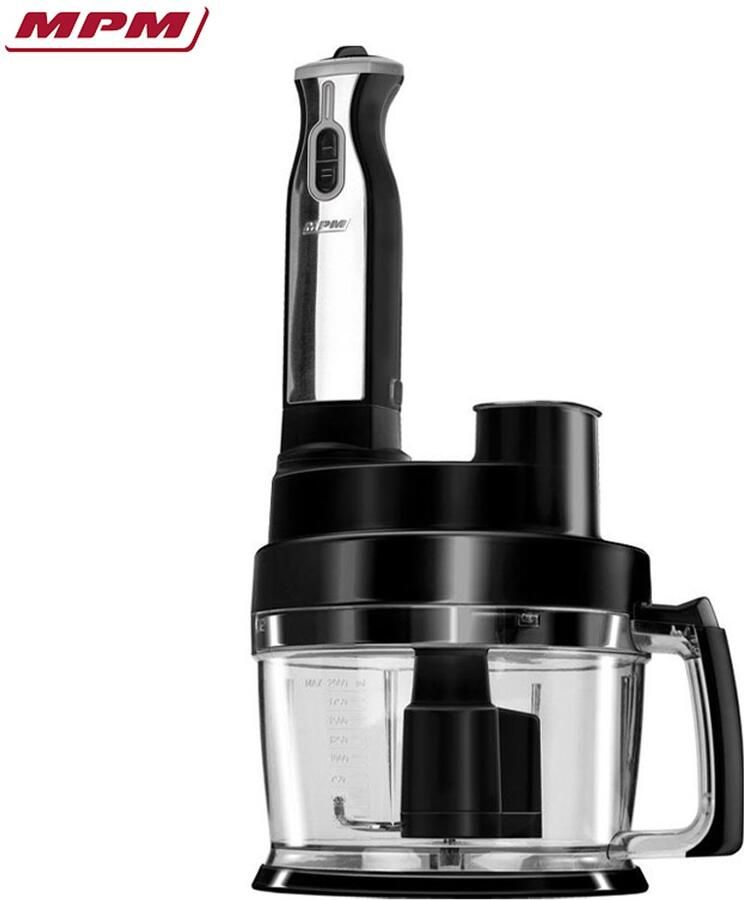 MPM Complete Keukenmachine Foodprocessor met Accessoires Keukenrobot Zwart 800W - Foto 3