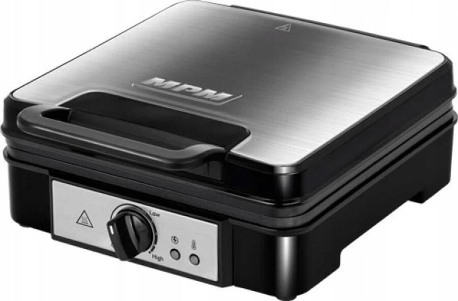 MPM MGO-36M XL Wafelijzer 1200 W Anti-aanbak 4 Wafels tegelijk Regelbare thermostaat