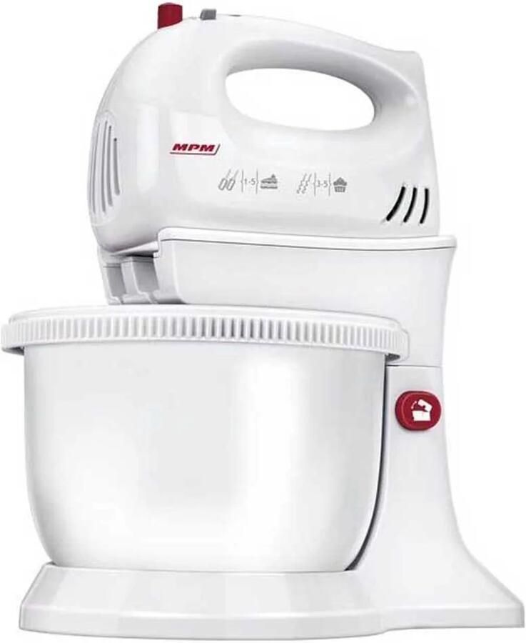 MPM Mixer met Roterende Mengkom 3 5 Liter 5-stapsregeling en TURBO-functie Handmixer Keukenmixer Blender 750W