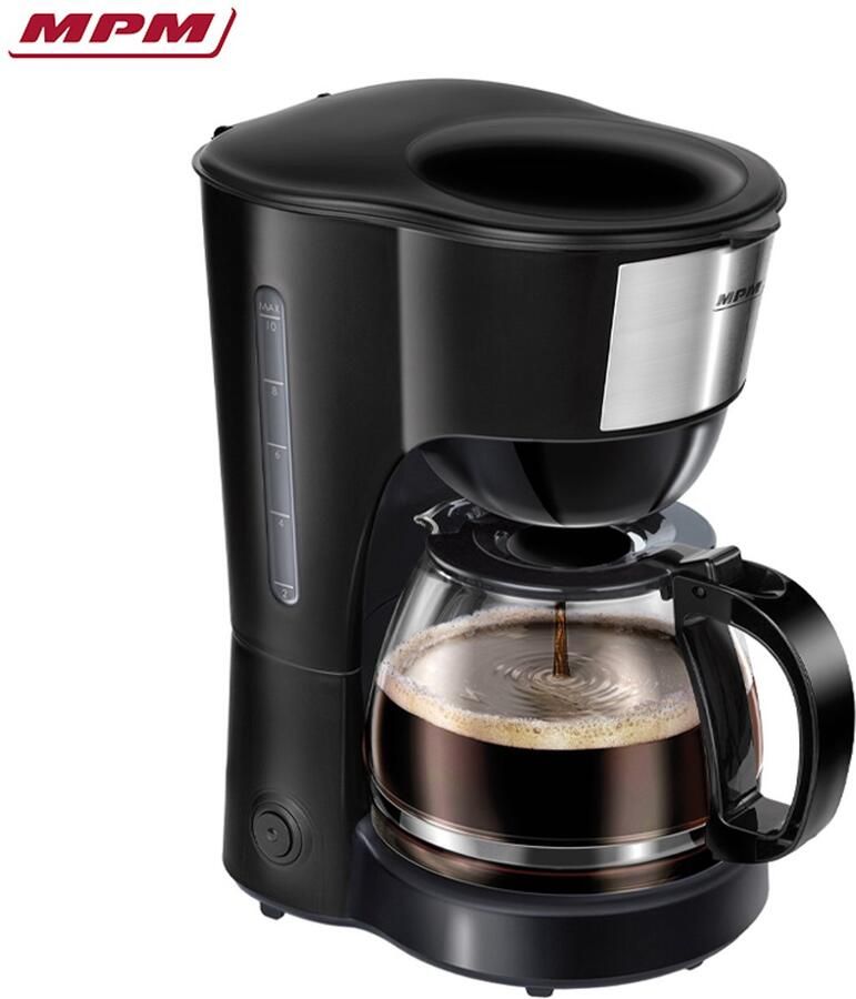 MPM MKW-12 Filterkoffiezetapparaat – 1 25 L – 600 W – Druppelstop – Warmhoudfunctie – Automatische Uitschakeling – Zwart