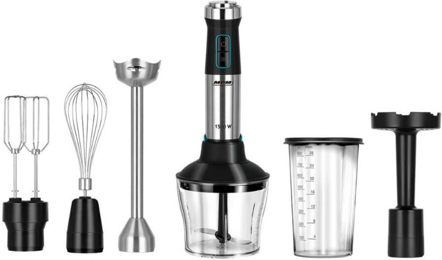 MPM Multifunctionele Staafmixer Set Inclusief Blender Mixer & Accessoires RVS XL Mengopzetstuk Hoog vermogen 1500W
