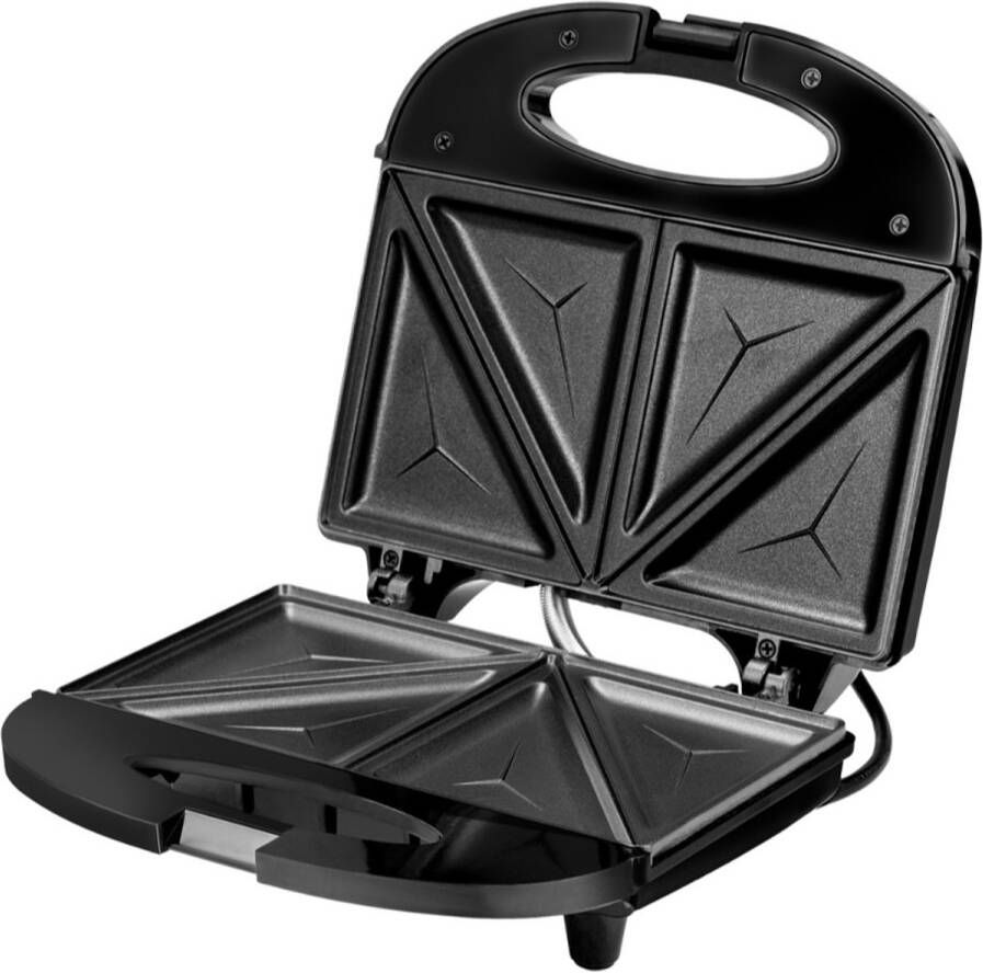 MPM RVS Tosti apparaat Voor 4 Tosti s met Automatische Temperatuurregeling en Anti-aanbaklaag (750W) Zwart