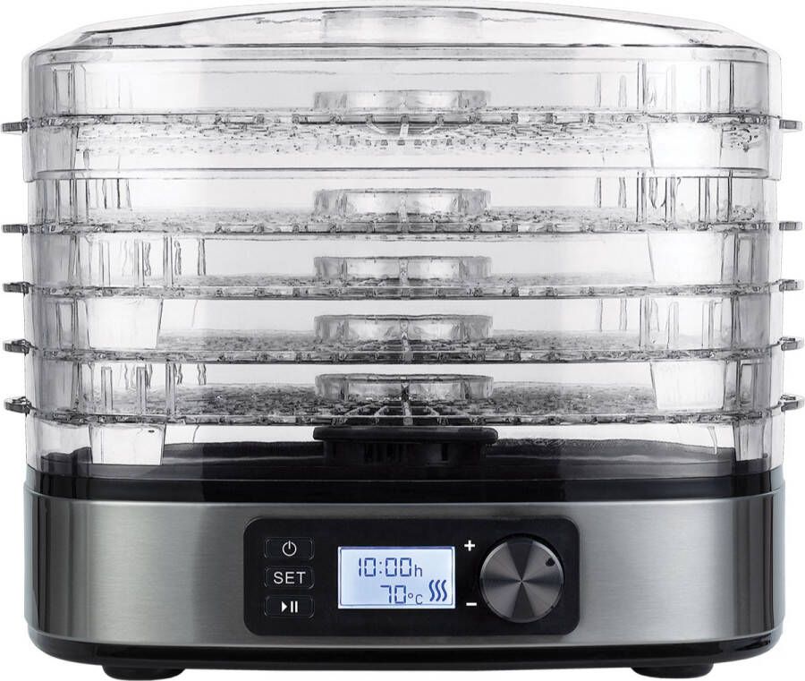 MPM Voedseldroger 5 Niveaus met Temperatuurregeling LCD-Display met Timer 380W