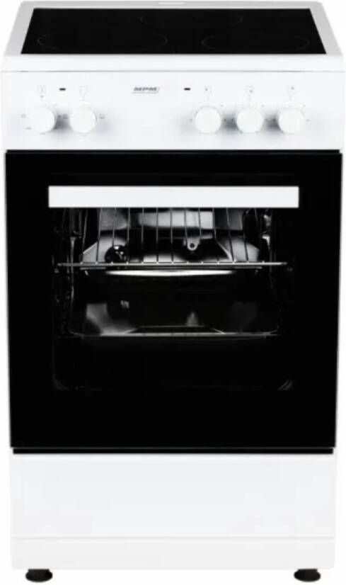 MPM Vrijstaand Elektrisch Fornuis – 50 cm – 3 Keramische Kookzones – 48L Oven – Energieklasse A – 2 Jaar Garantie – Wit Zwart - Foto 2