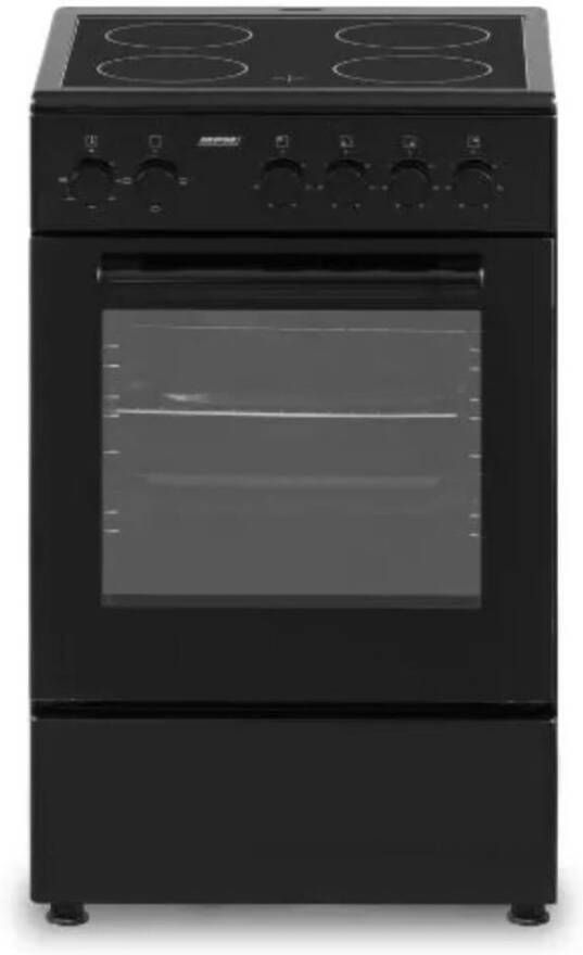 MPM Vrijstaande Elektrische Kookplaat met Vitrokeramische Kookzones – 52 L – 2 Jaar Garantie– Zwart