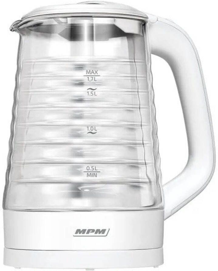 MPM Waterkoker 1 7L Hoog Vermogen (2200W) inclusief Draaibare Basis en Verlichte Ketel Binnenkant