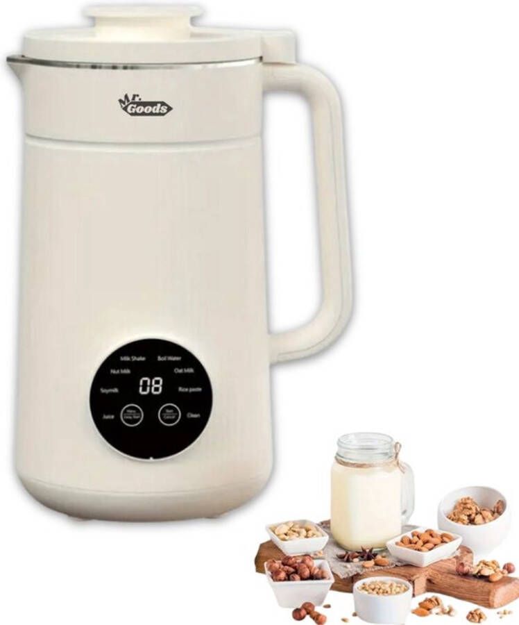 MrGoods Sojamelk maker 1L Capaciteit Soy milk maker Soepmaker 8 Verschillende Functie Melkmachine Notenmelk maker Melk maker Wit