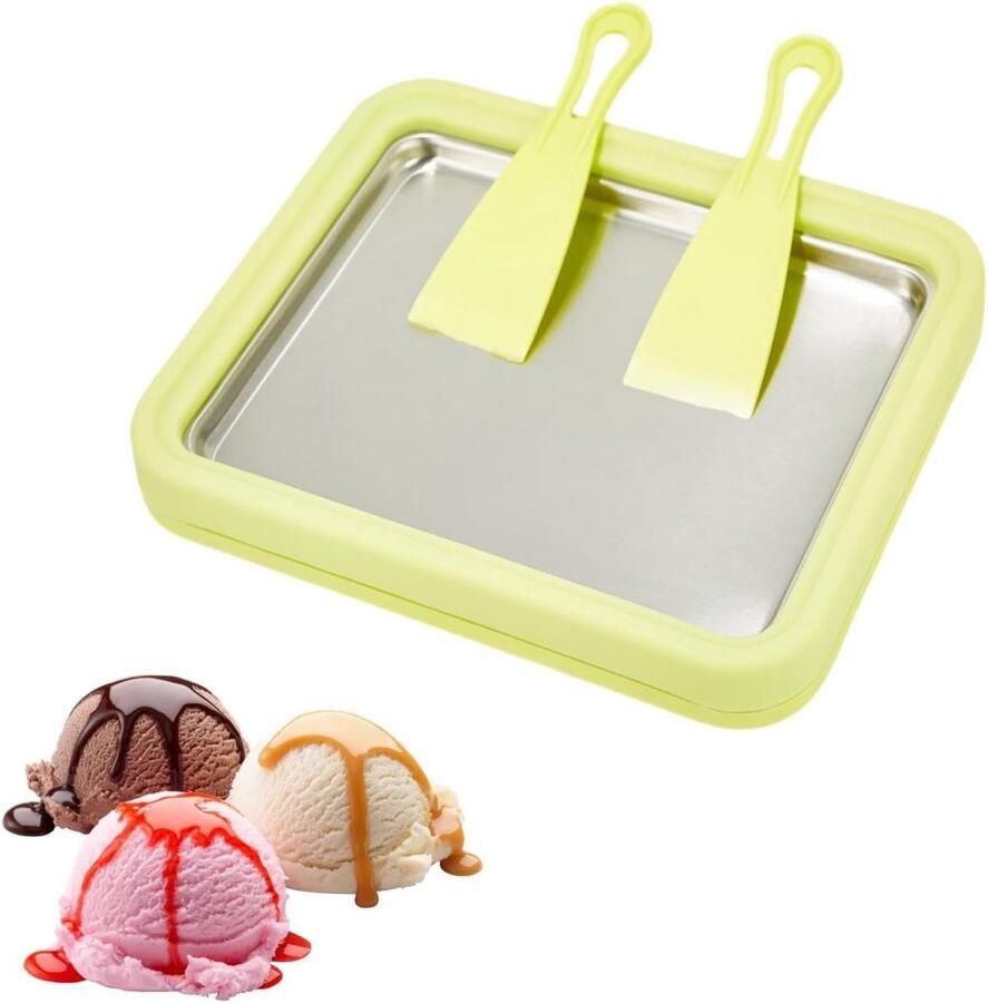 Mrilary Groente Instant ijsmachine ijsroller bevroren yoghurtvorm instant gelato pan rol zelfgemaakte doe-het-zelf-en voor leuke ouder-kindactiviteiten voor het hele gezin