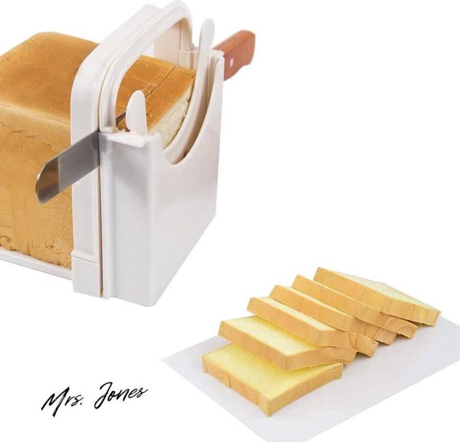 Mrs. Jones Broodsnijmachine verstelbare handmatige handgreep opvouwbaar toastsnijmachine voor zelfgemaakt brood