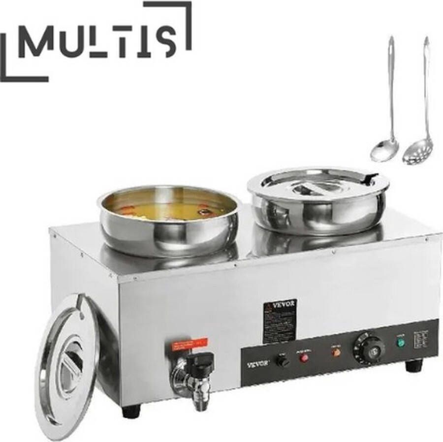 Mrs. Jones Buffetwarmer Bain Marie Elektrisch Warmhouder Inclusief Deksel en Afvoerkraan RVS