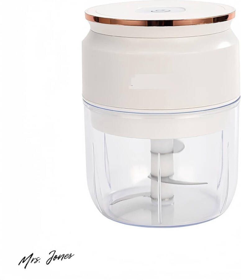 Mrs. Jones Elektrische hakmolen USB multi-hakmolen oplaadbaar draagbaar kleine mixer 300 ml universele uienhakmolen mini-hakmolen elektrische groentesnijder voor vlees fruit knoflook