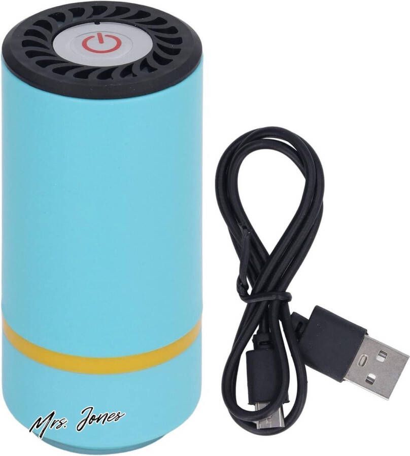 Mrs. Jones Elektrische Vacumeermachine Met Batterij Handheld Automatische Sluitmachine Voor Kleding Voedselpakket Voor Vlees Kaas Moer Groente Blauw Meer
