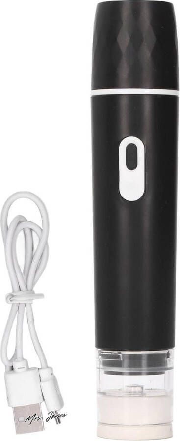 Mrs. Jones Elektrische Vacuüm Sealer Draagbare Luchtpomp Voedsel Vacuüm Sealer Met 800mAh Batterij en USB Oplaadbaar Zwart