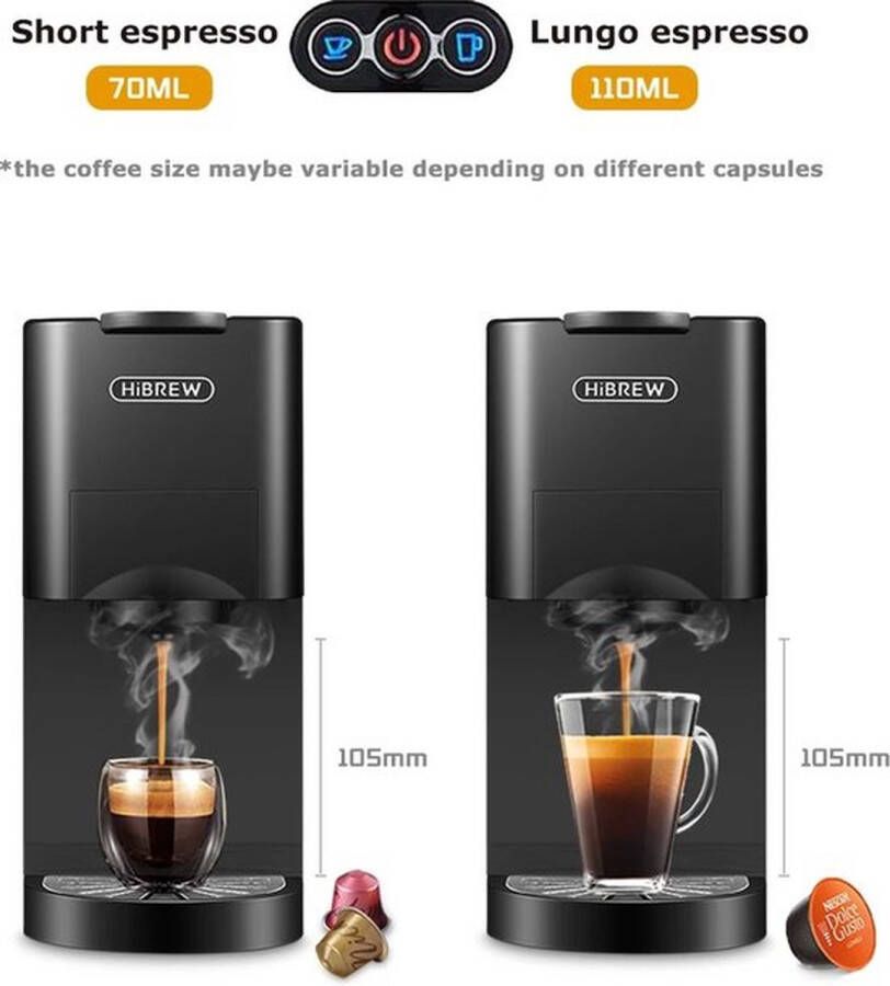 Mrs. Jones Hibrew Koffiemachine Met Capsulehouder 5-in-1 Koffiezetapparaat Koffie machine Koffieapparaat Meerdere capsules mogelijk