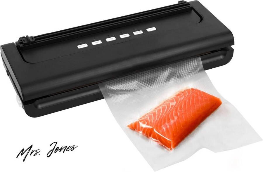 Mrs. Jones Vacumeerapparaat Ultratec Advanced voor levensmiddelen documenten vacumeren 5 functies inclusief extern vacumeren veel accessoires reserveonderdelen Zwart