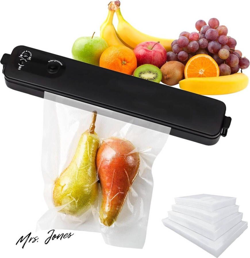 Mrs. Jones vacuümmachine 100 vacuümzakken folielasapparaat vacuümapparaat voor droge en vochtige levensmiddelen