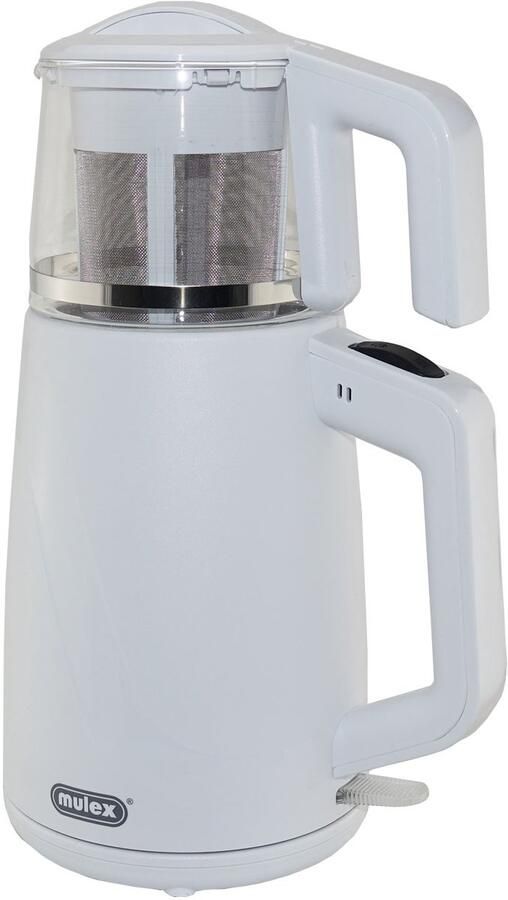 Mulex MX045 Perfect tea express elektrische Turkse theepot Wit 2.0L + 1.0L Led-indicator 360° basis 1650 W