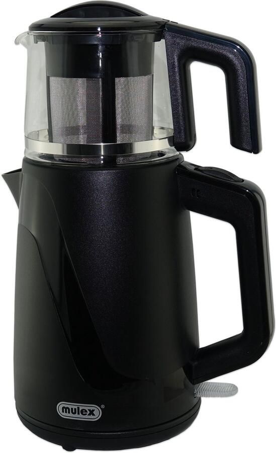 Mulex MX048 Perfect tea express elektrische Turkse theepot Zwart 2.0L + 1.0L Led-indicator 360° basis 1650 W