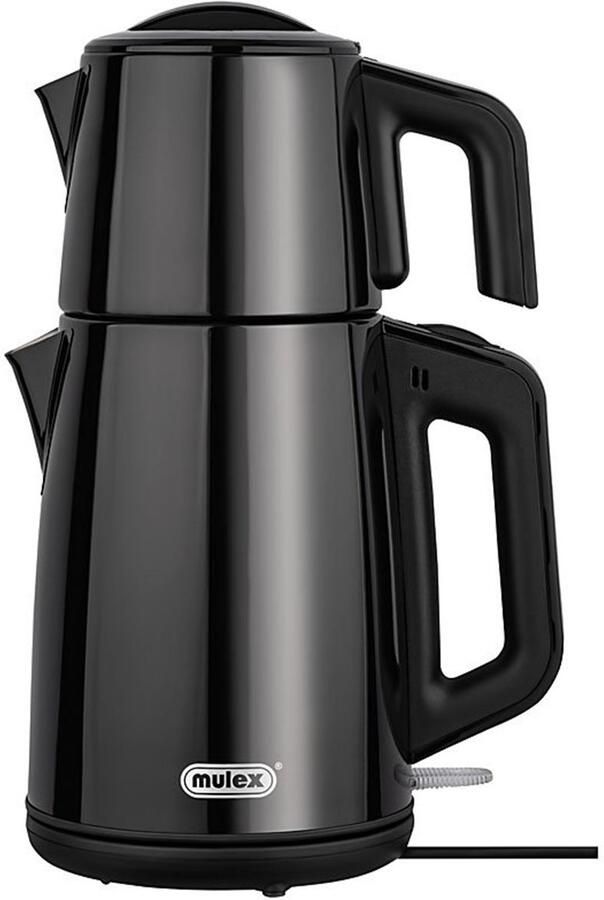 Mulex MX052 Tea express elektrische Turkse theepot Wit Rvs 2.0L + 1.2L Led-indicator 360° basis 1650 W