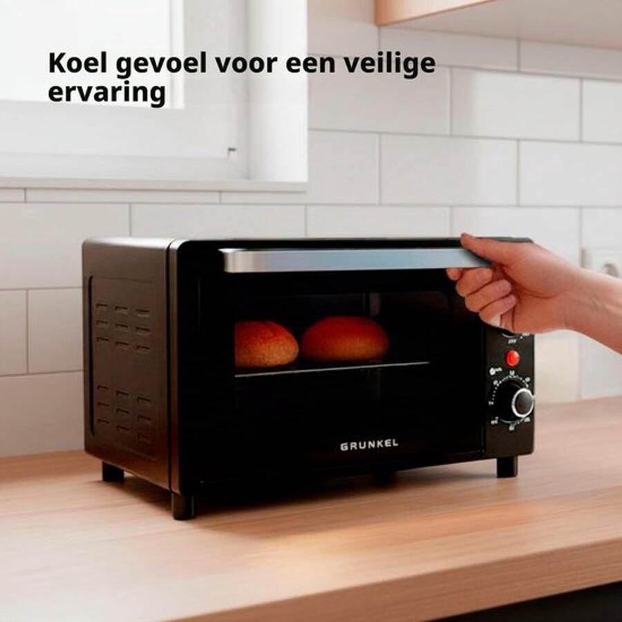 Multifunctionele oven voor het bureau 10 l met 3 verwarmingsfuncties en temperatuurkeuze tot 230 °C timer tot 60 minuten – 800 W (mini)