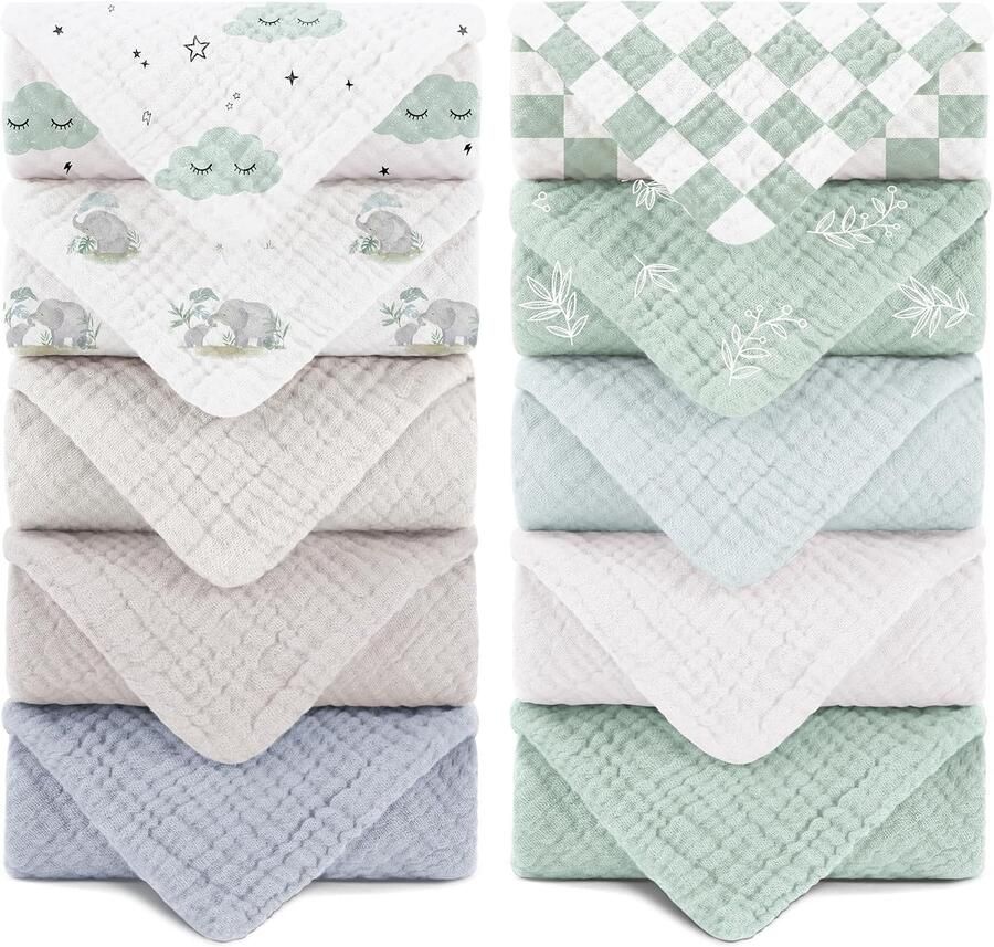 Muslin Spuugdoeken 25x25 cm 10 stuks
