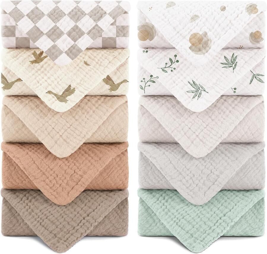 Muslin Spuugdoeken 25x25 cm 10 stuks