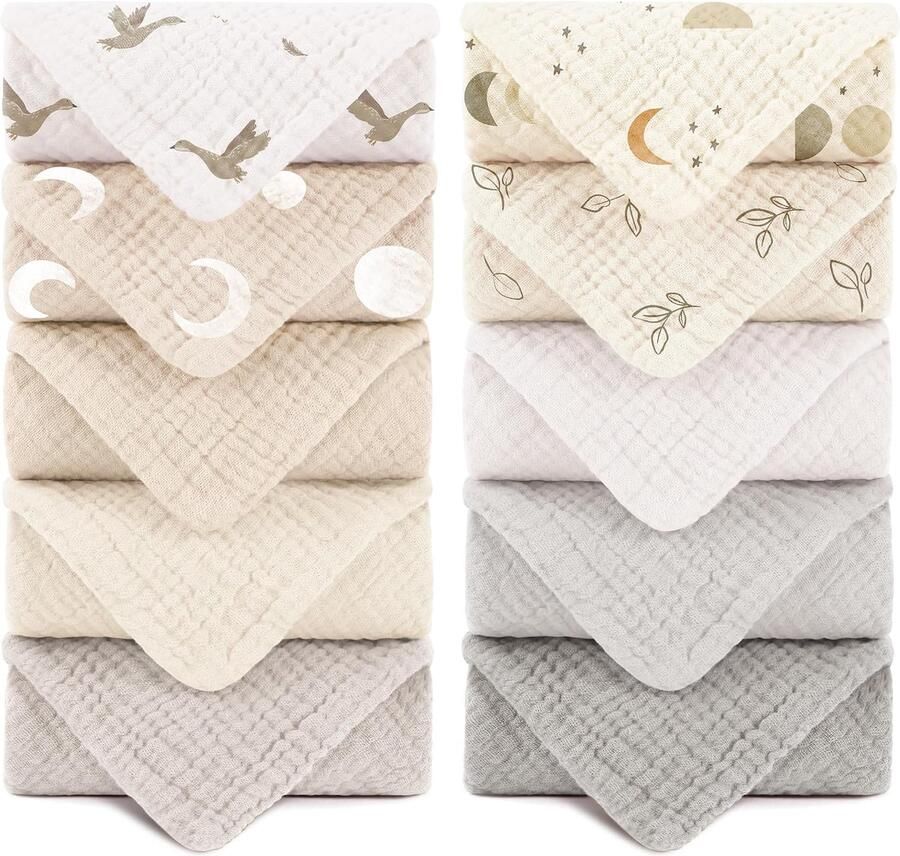 Muslin Spuugdoekjes 25x25 cm 10 stuks (Lichtgeel)