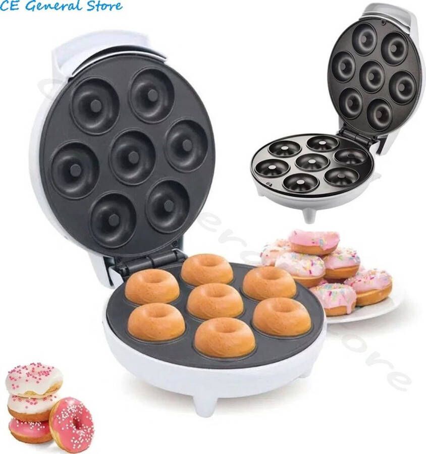 MyGroot Donut Maker Machine Non-Stick Oppervlak Voor Kinderen Ontbijt Snack Desserts Maakt 7 Donuts -Witte Kleur Huishoudelijke Apparaten