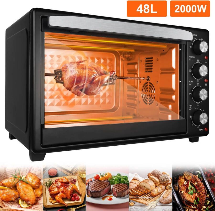 MyGroot Elektrische oven 2000 W Ontbijt Machine Koekjes Cake Broodbakmachine Elektrische Oven 220-240 V Warmte Thermostaat 48 liter Elektrische Tafel Oven