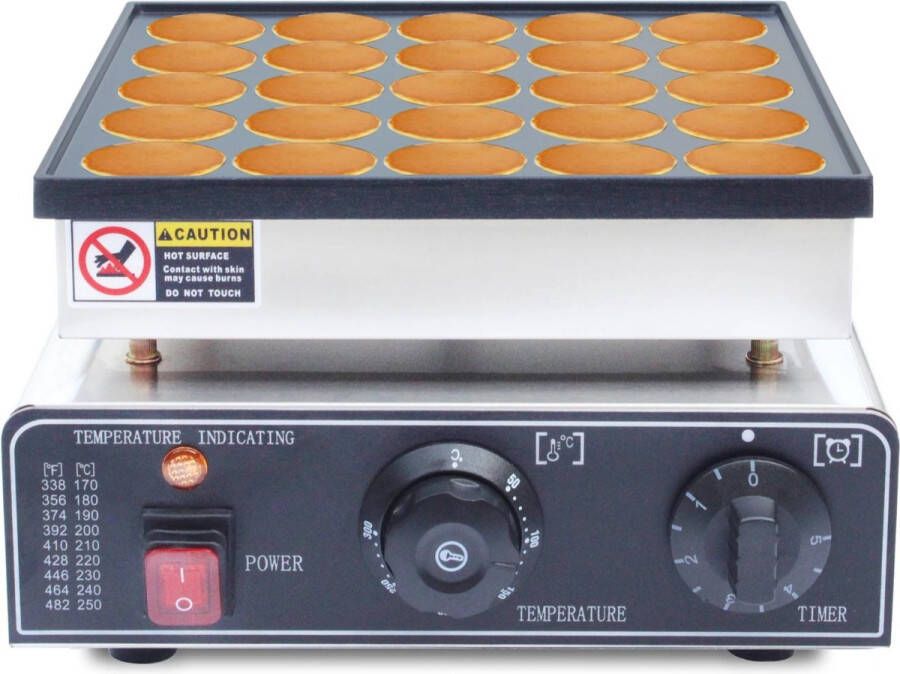 MyGroot Elektrische Poffertjespan Poffertjesmaker Poffertjesplaat Poffertjes 25 Stuks Gietijzeren plaat