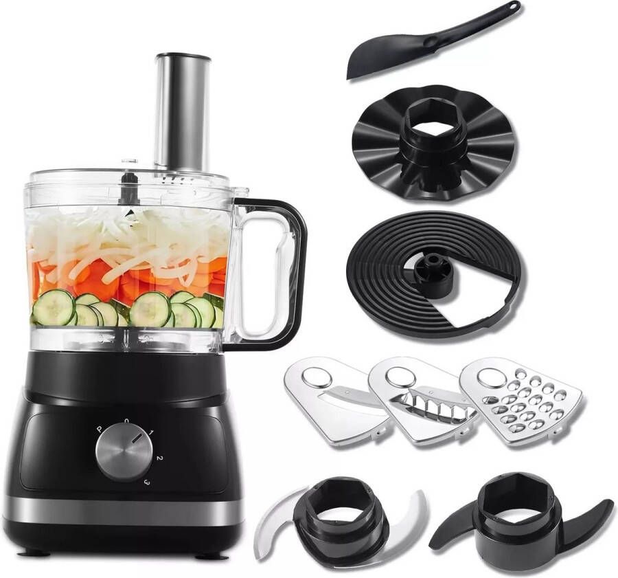 MyGroot Keukenmachine 8 in 1 Multifunctioneel vele hulpstukken- Zwart