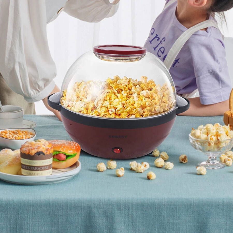 MyGroot Popcorn Machine Rond met Antiaanbaklaag Popcorn Maker Stil en Snel 5 liter Fun-cooking voor Party & Kids Popcorn pan
