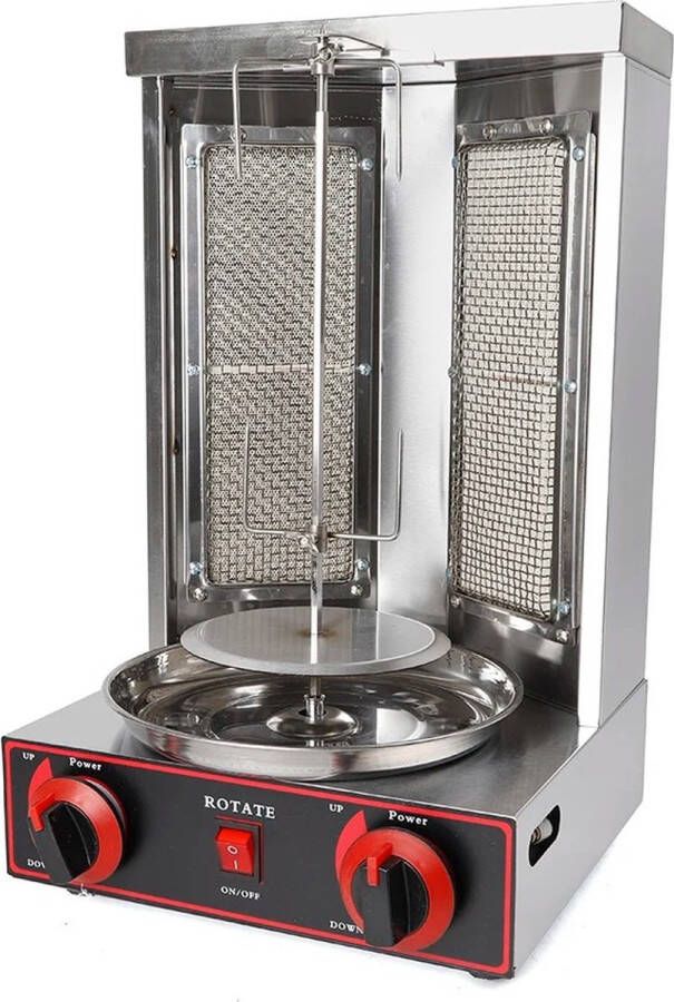 MyGroot Shorma machine Gas Verticale Grill Shoarma Machine 3000W Draaiende Döner Kebab Gyro Grill Machine voor Commerciële en Thuis