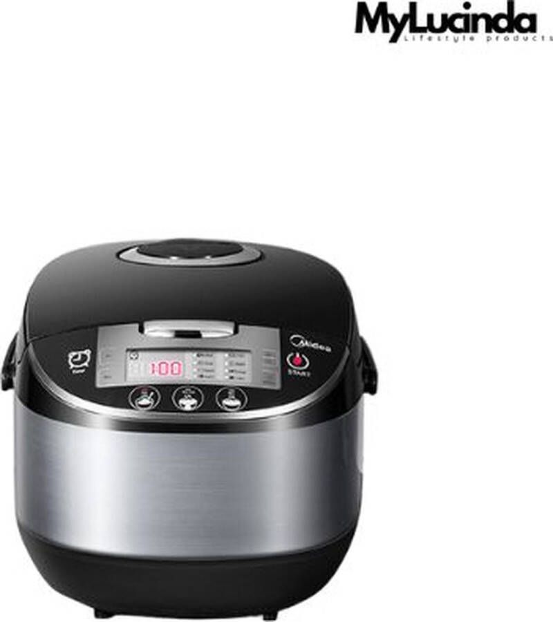 Mylucinda Rijstkoker en Multi-Cooker met Stomer & Verwarmingsfunctie – 11 Kookopties – Antiaanbakpan – Inclusief Maatbeker en 2 Lepels