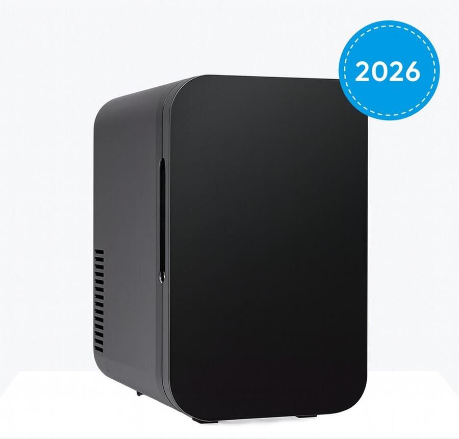 Myni Mini koelkast 6 liter – Voor cosmetica snacks & drinken – 12V 230V – Koel- warmfunctie – Zwart