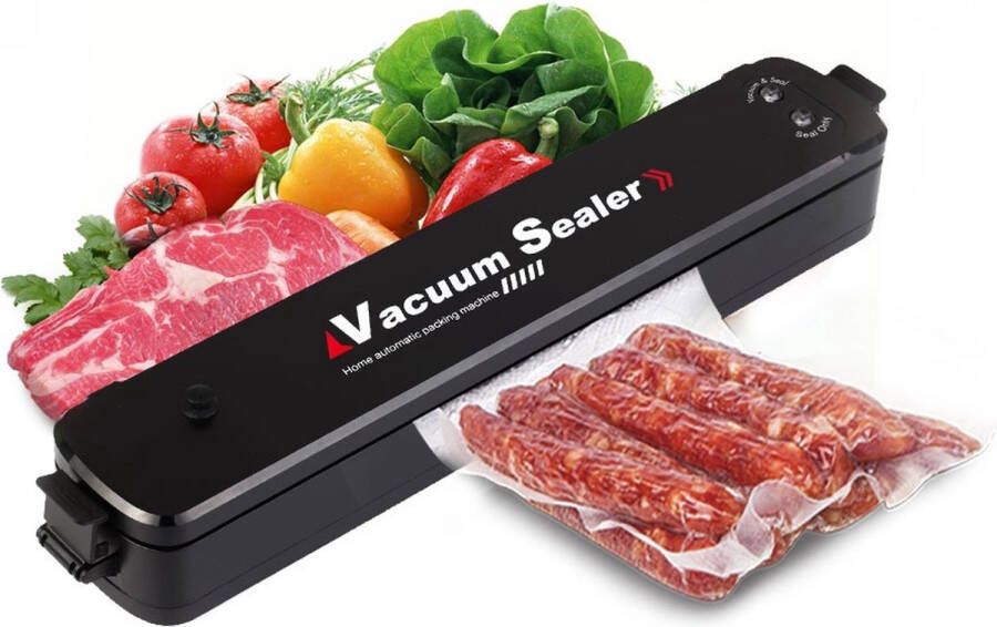 Myon Trading Vacumeermachine Automatische Vacumeermachine voor Voedsel Vlees Sous-Vide Koken Koude Opslag Bewaar Rundvlees vis Groenten en Restjes 10 Vacuümzakken Ondersteunt Snelsluitzakken Zakjes en Rollen – Zwart