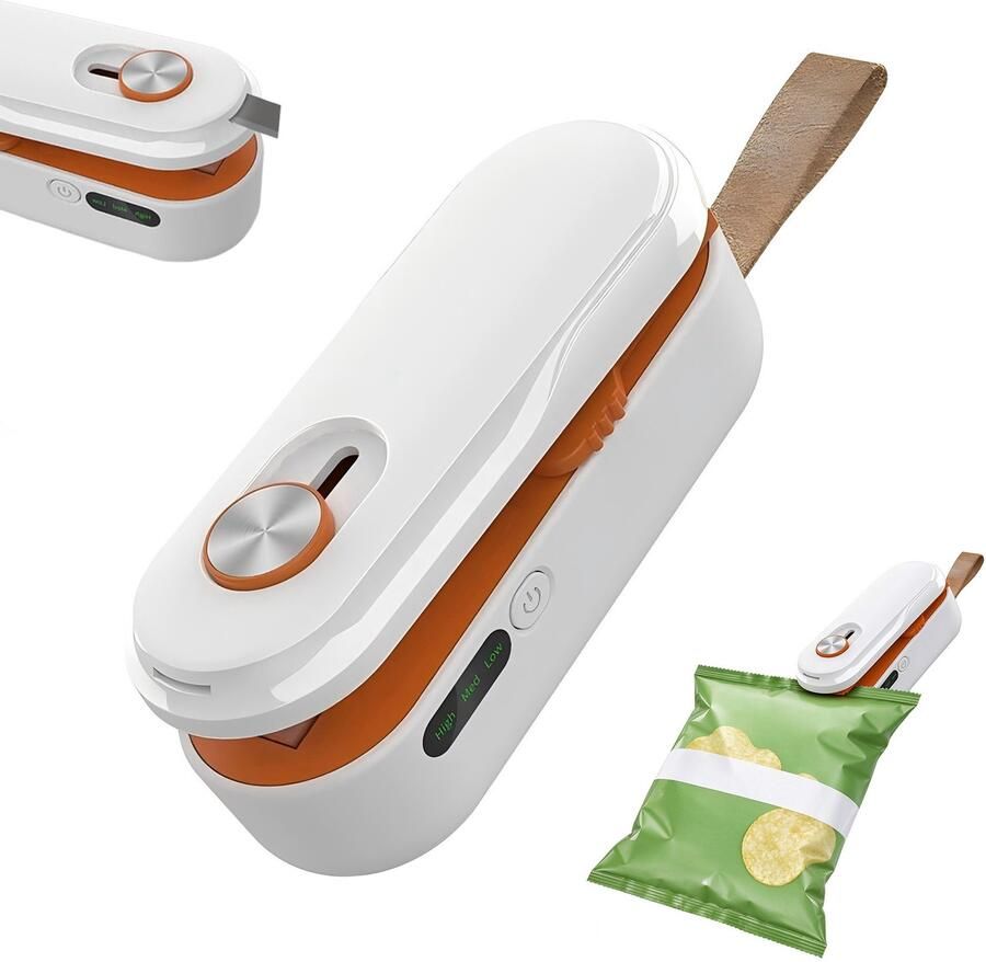 Namajunas 2 in 1 Zaksluiter Mini Bag Sealer Met mes 3 Temperatuurstanden Oplaadbaar Zak Afsluiten Draagbaar Zakjes sealer seal machine Heat Sealer apparaat voor zakjes Magnetisch Voor alle warmteafsluitbare zakken