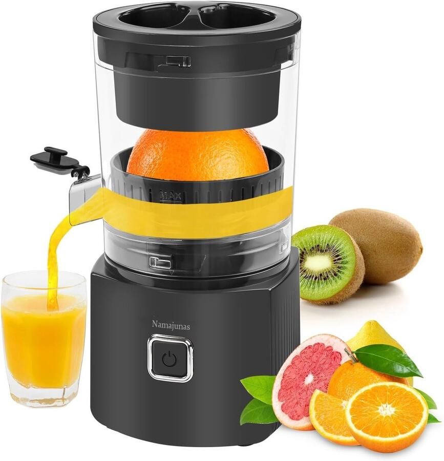 Namajunas Citruspers electrisch Citroenpers limoenpers Juicer voor fruit Instelbaar Pulpfilter Sapcentrifuge 80 W anti-druppelsysteem en een borstel die gemakkelijk schoon te maken is