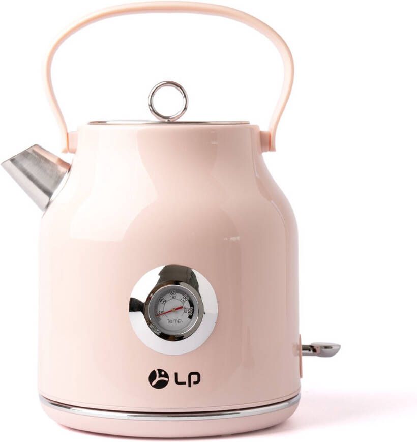 Namajunas Waterkoker retro Inhoud 1 7 liter RVS Elektrische Waterkoker Roze Temperatuuradisplay 360° draaibaar