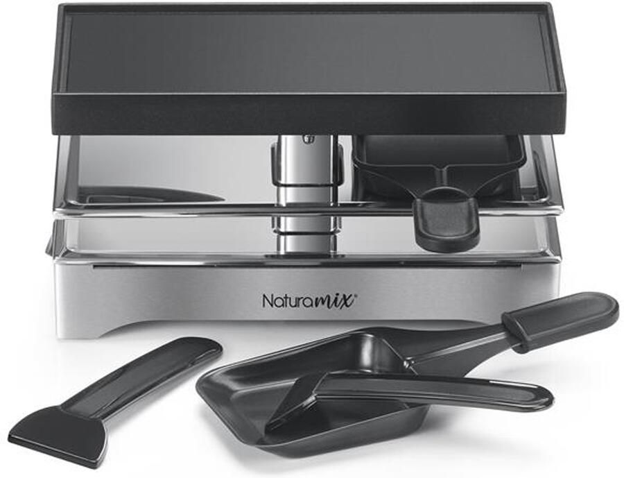 KitchenChef RAC.INDUS-2-NATURAMIX raclette 2 persoon personen 440 W Zwart Roestvrijstaal