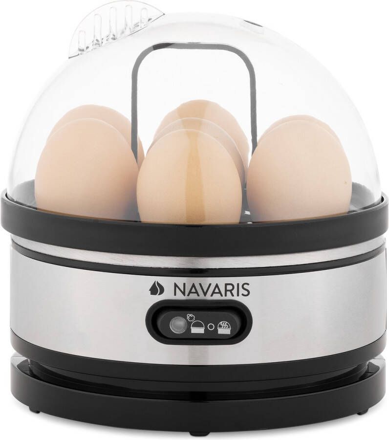 Navaris eierkoker voor 1-7 eieren Inclusief maatbeker met eierprikker Met timer en buzzer Altijd perfect gekookte eieren