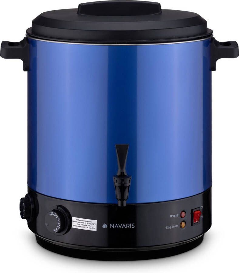 Navaris inmaakketel met glühwein functie Inclusief thermostaat en timer tot 120 minuten Temperatuur van 30-100°C Met thermostaatkraan 27 liter